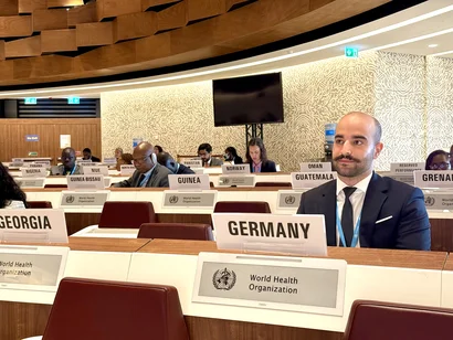 Ahmet Bekisoglu as German Youth Delegate at the 78th World Health Assembly. ©Ahmet Bekisoglu 