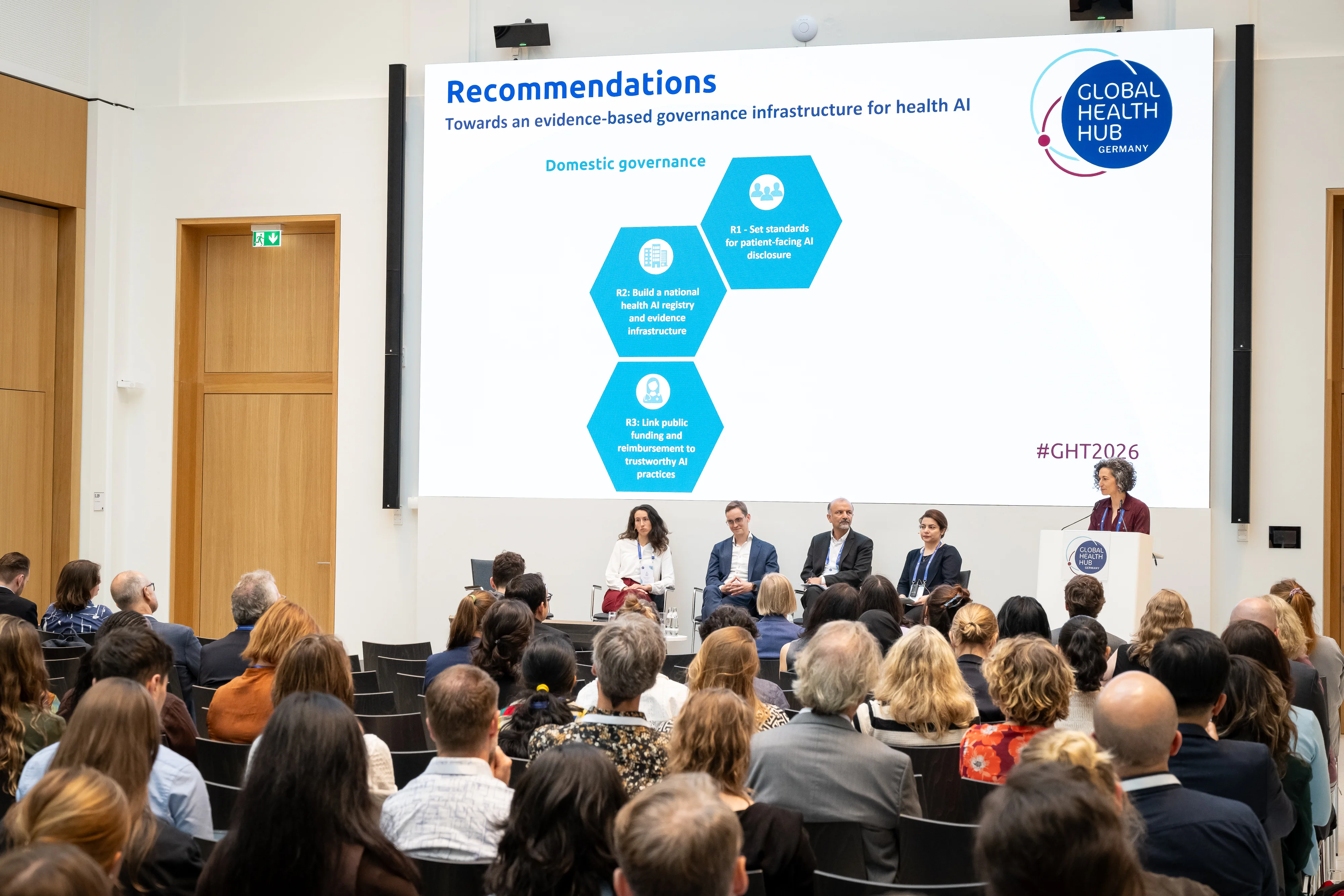 ©GIZ/Thomas Ecke. From the left Dr. Jana Fehr, Bernd Fiedler, Prof. Dr. Arash Rashidian, Dr. Zahra Karimian, Rachel Firestone 