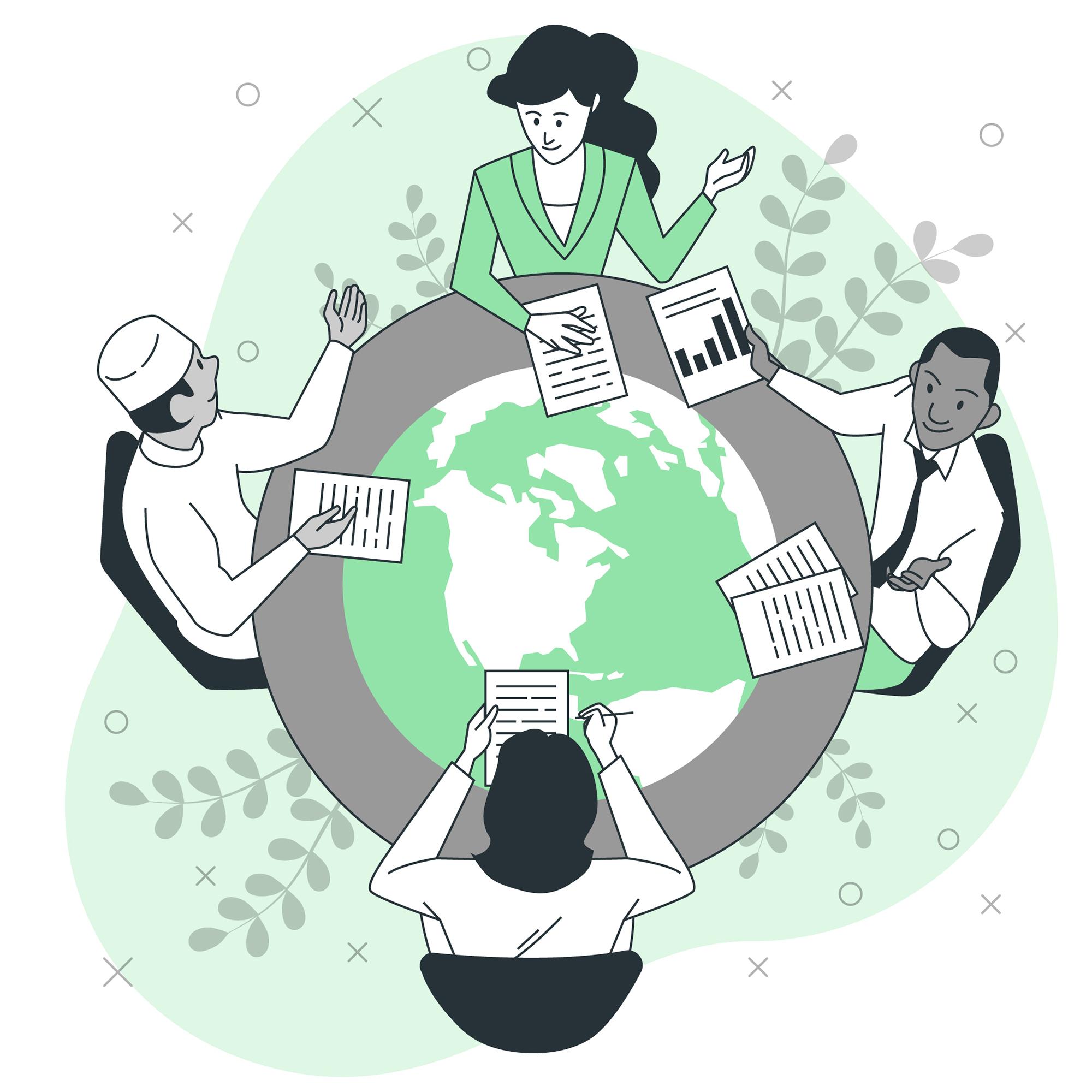 Illustration Internationale Kooperation. ©storyset Illustration Internationale Kooperation